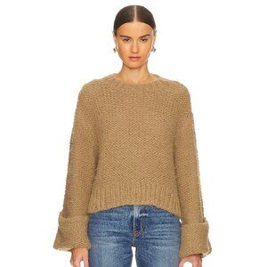 GRLFRND Open Stitch Knit Sweater In Khaki, XS